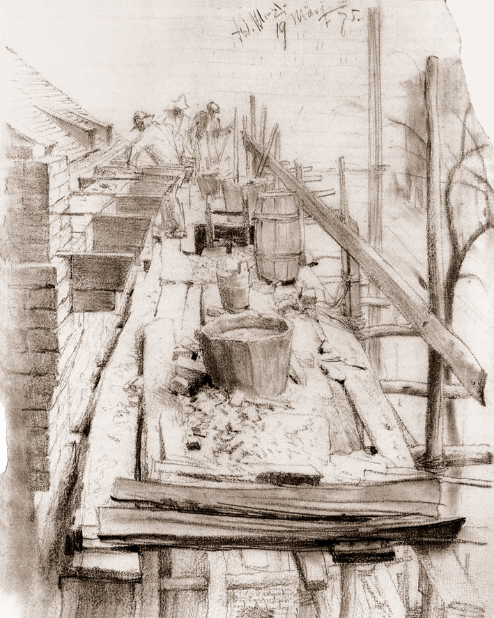  Adolpyh Von Menzel —— 脚手架上的泥瓦匠